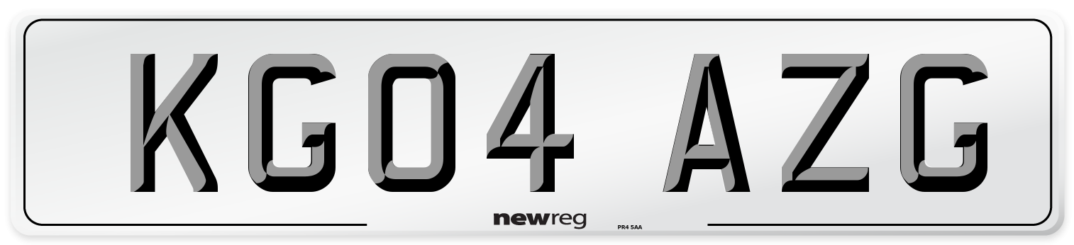 KG04 AZG Number Plate from New Reg